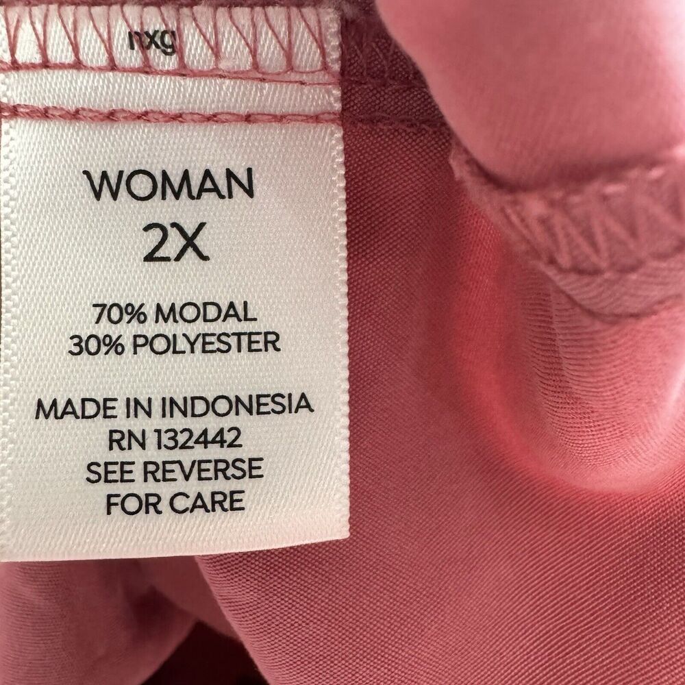 Westport Modal Blend Womens Plus Size 2X Roll Tab Long Sleeve Button Up Top - Picture 3 of 12